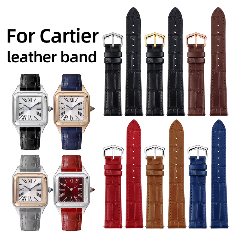 Cartier Watch Santos - Correa de cuero genuino de 15mm,