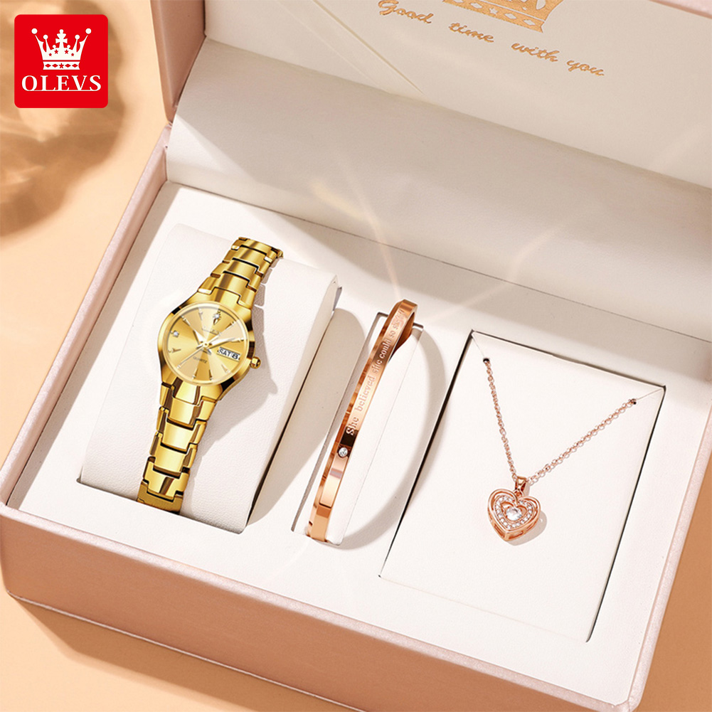 Luxury Watch And Bracelet - OLEVS reloj de mujer 8697 relojes