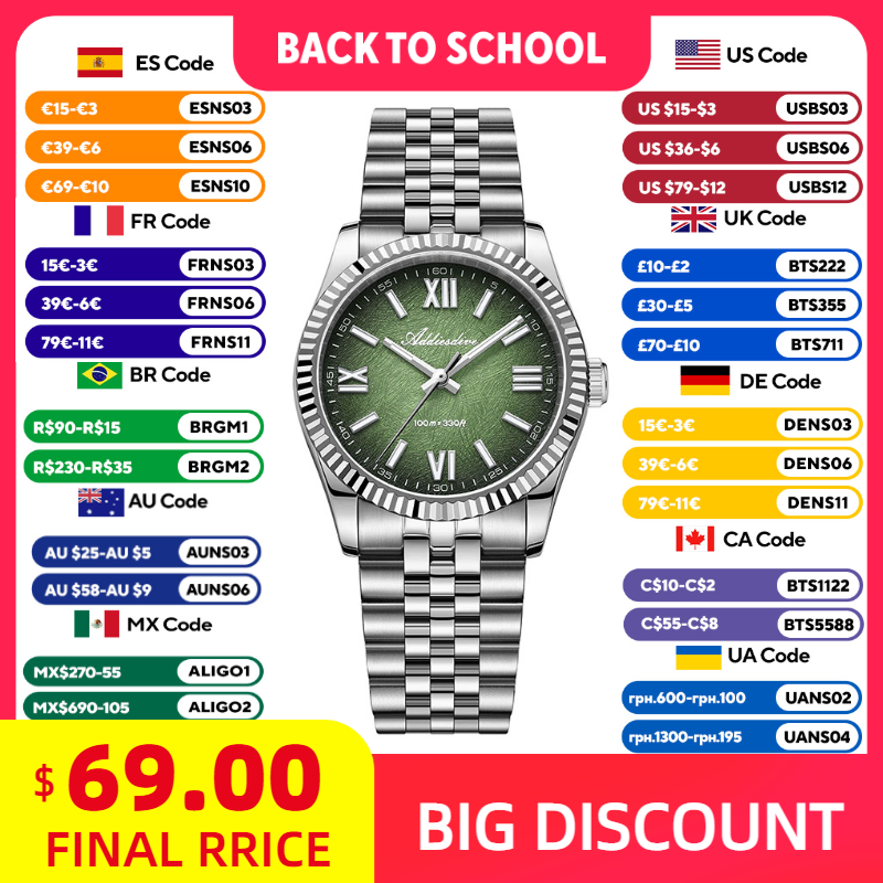 Luxury Watch And Bracelet - Reloj elegante ADDIESDIVE para mujer, cristal
