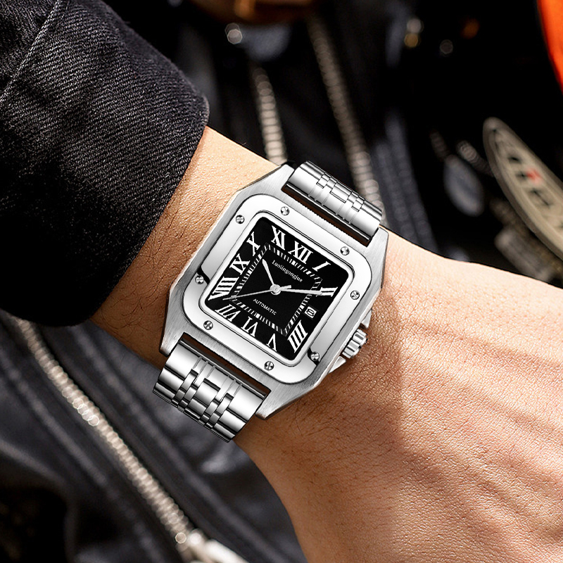 Cartier Watch Santos - Reloj mecánico automático cuadrado de lujo