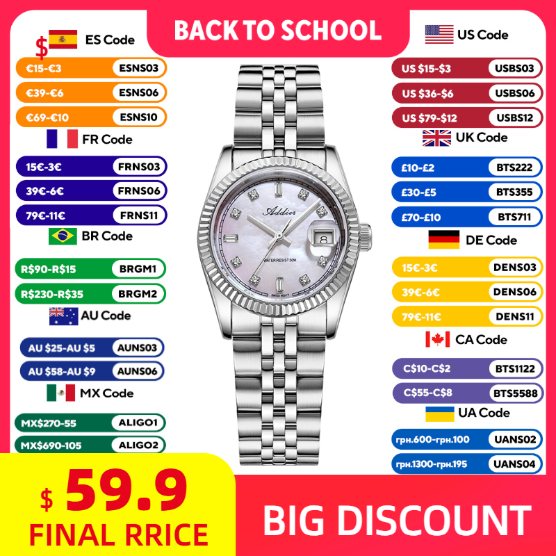Luxury Watch And Bracelet - Relojes ADDIES 585 de cuarzo para