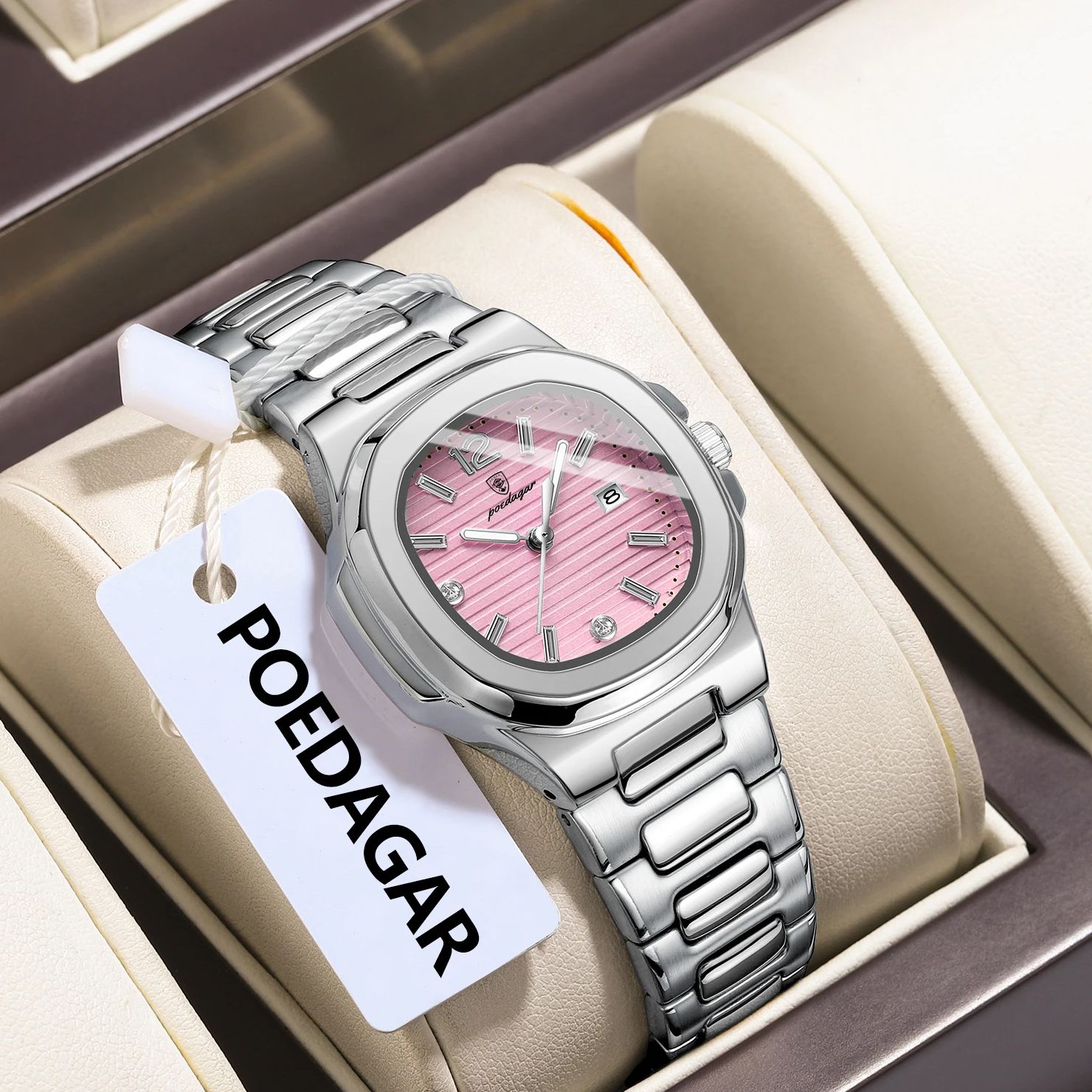 Reloj de pulsera POEDAGAR cuad - Luxury Watch Square reseña y precio