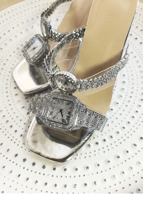 Sandalias de tacón alto con re - Luxury Watch Square reseña y precio