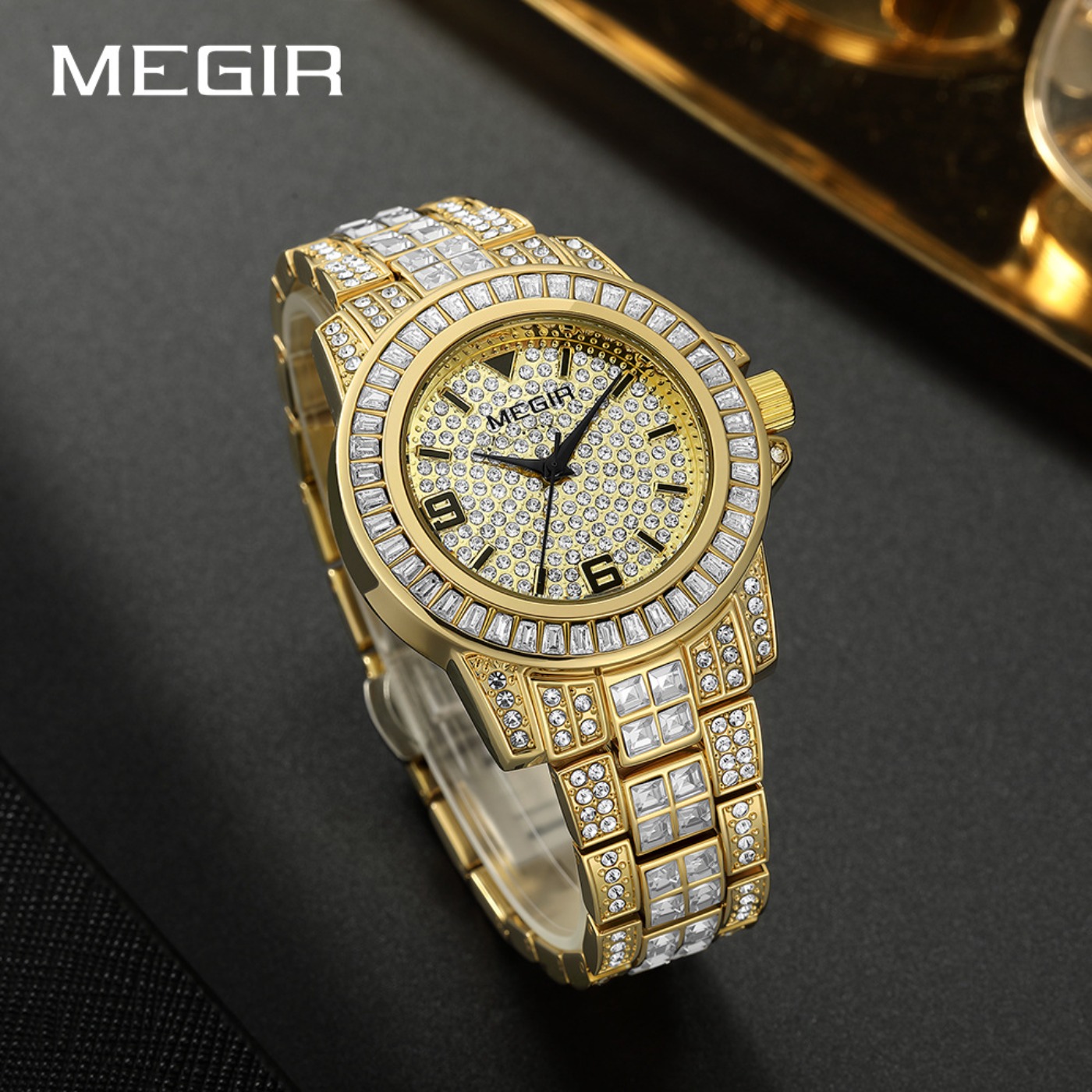 Relojes MEGIR de lujo con diam - Luxury Watch And Bracelet reseña y precio