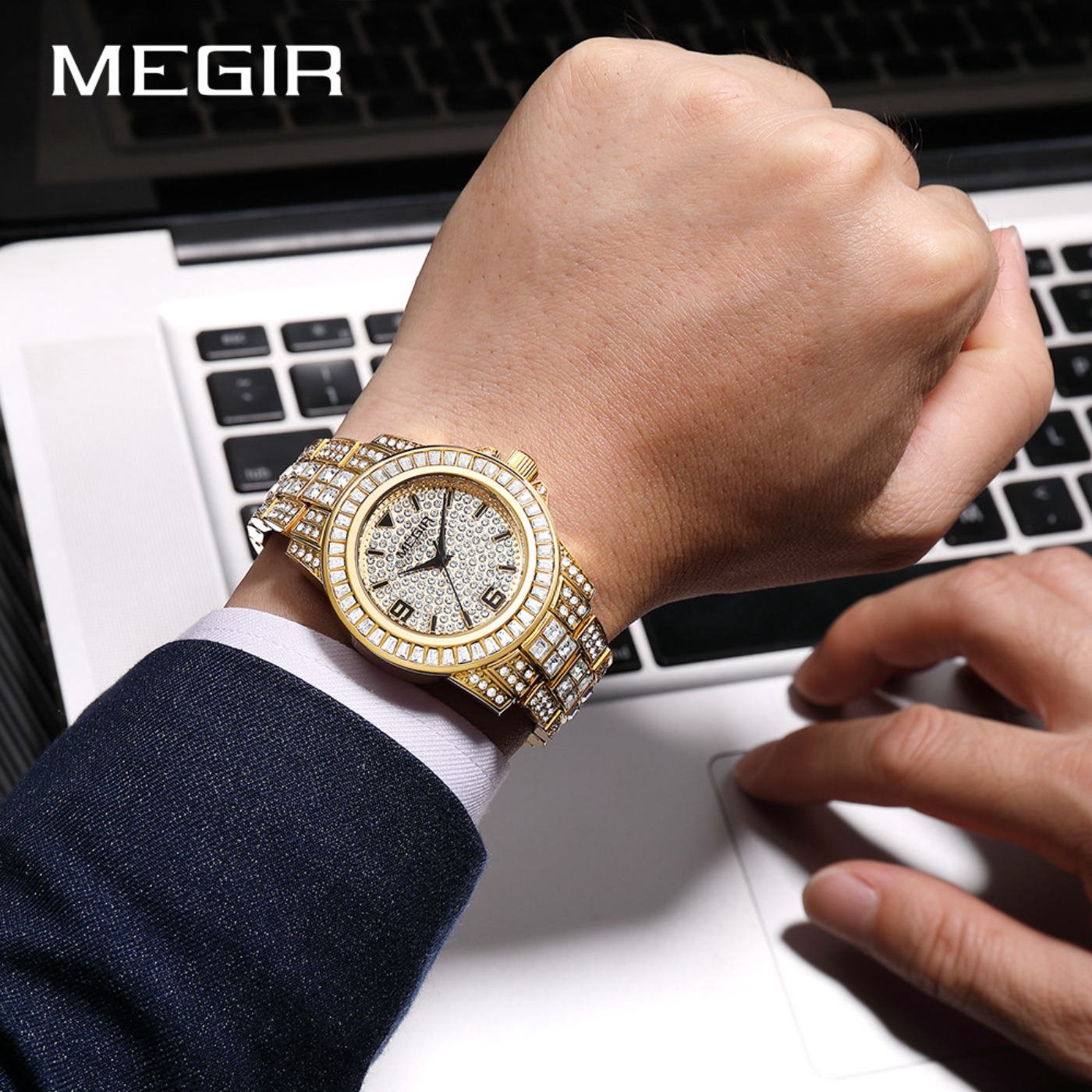 Relojes MEGIR de lujo con diam - Luxury Watch And Bracelet reseña y precio