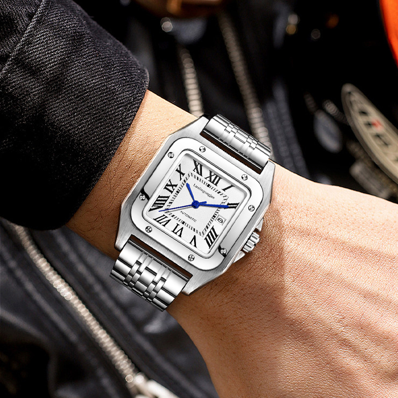 Reloj mecánico automático cuad - Cartier Watch Santos reseña y precio