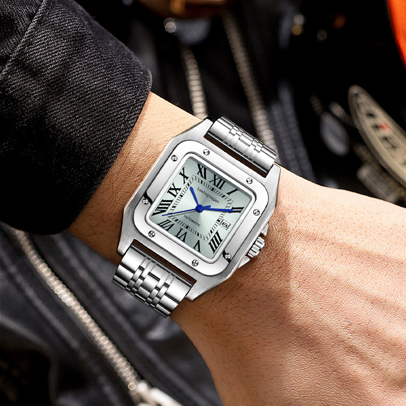 Reloj mecánico automático cuad - Cartier Watch Santos reseña y precio